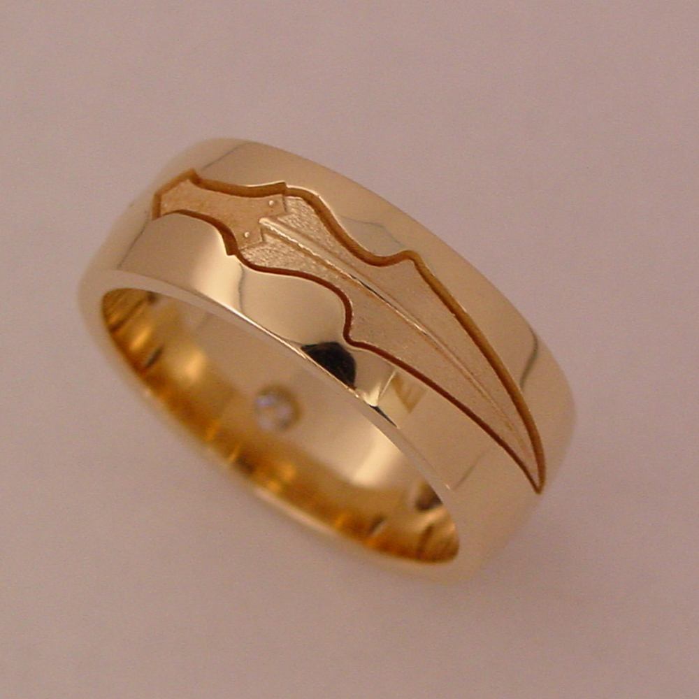 14k Yellow Gold Custom Diamond Band - Bottom