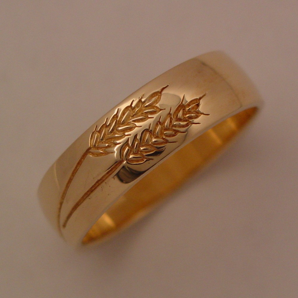 14k Yellow Gold Wheat Ring