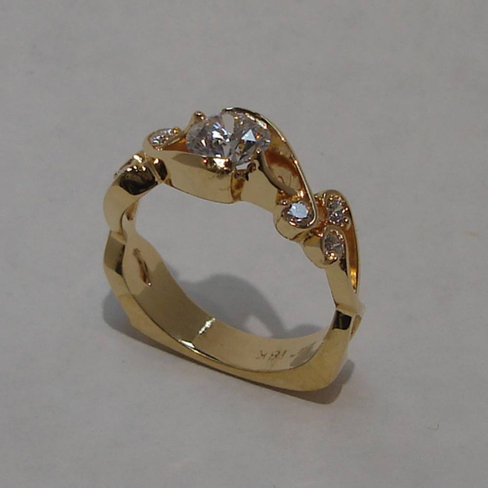 18k Yellow Gold Diamond Whitewater Ring