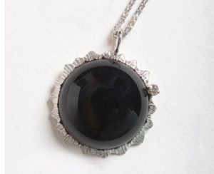 14k White Gold Total Eclipse Pendant
